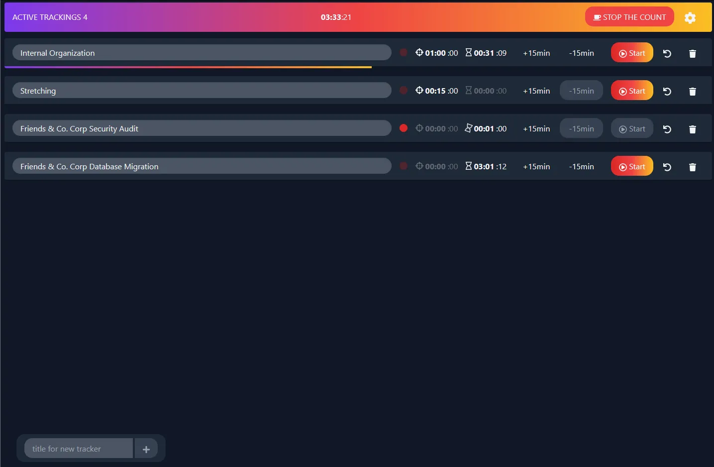 Svelte Time Tracker