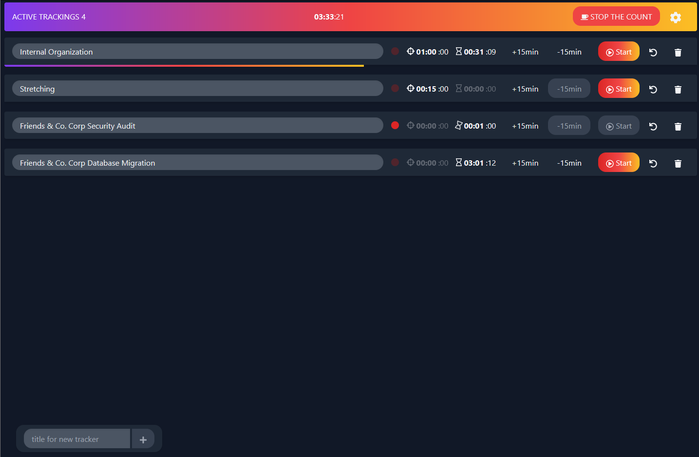 Svelte Time Tracker